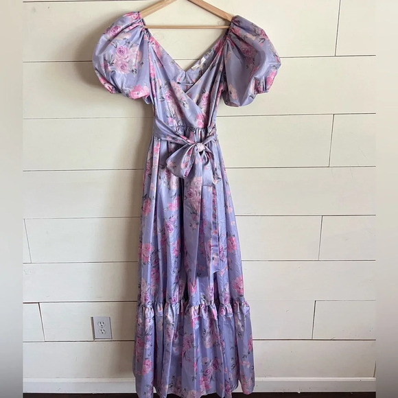 NWT LoveShackFancy Ida Floral Puff-Sleeve Gown - Picture 8 of 15